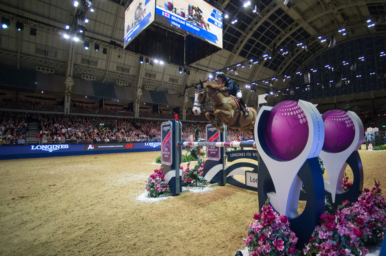 Michael Whitaker and Viking in action at Olympia. Photo (c) John Stroud/FEI.