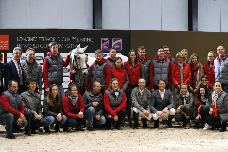 The team from Haras des Coudrettes was present for Silvana HDC's retirement ceremony in Bordeaux. Photo (c) Tiffany van Halle.