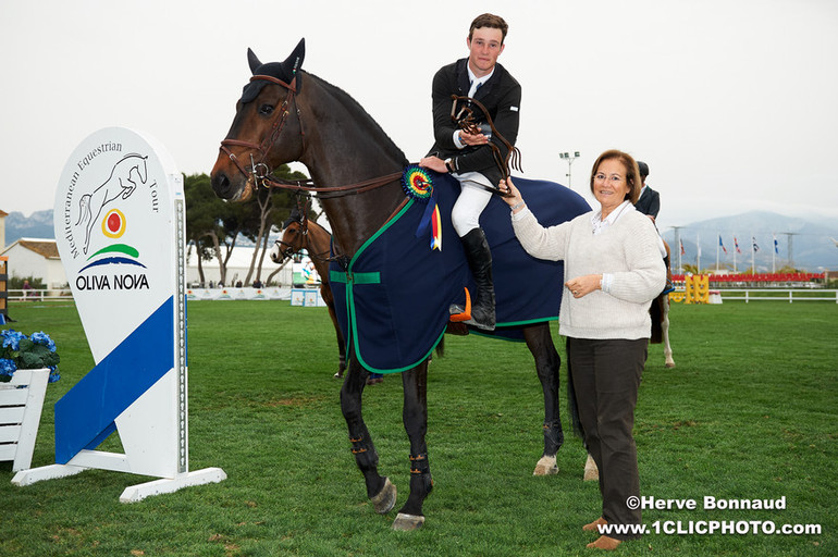 Constant van Paesschen and Carlow van Helle won the C.H.G CSI2* Grand Prix in Oliva. Photo (c) Hervé Bonnaud/www.1clicphoto.com