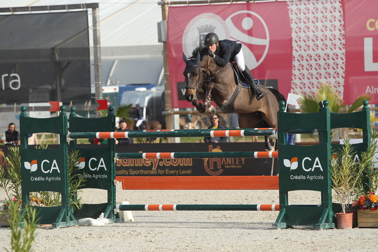 Stephen de Freitas Barcha and his mare Aliana won the first CSI2* Grand Prix of the 2016 Vilamoura Atlantic Tour 2016. Photo (c) Vilamoura Atlantic Tour.