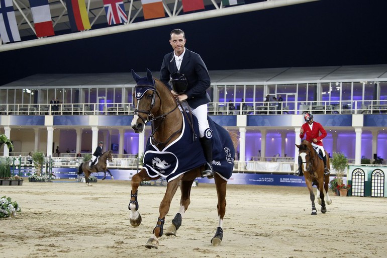 Gregory Wathelet won Friday's 1.55 class in Doha. Photo (c) CHI Al Shaqab.