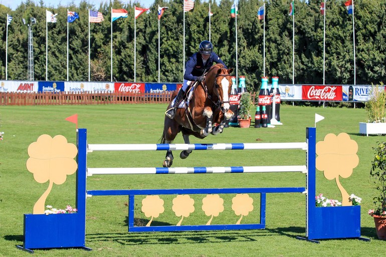 Katharina Offel and Umeunig Z won the CSI3* Grand Prix at the Sunshine Tour. Photo (c) Sunshine Tour.