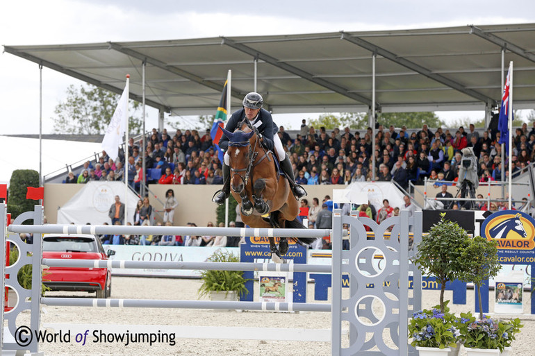 Egano van het Slogenhof - here with Gregory Wathelet in the saddle. Photo (c) Jenny Abrahamsson.