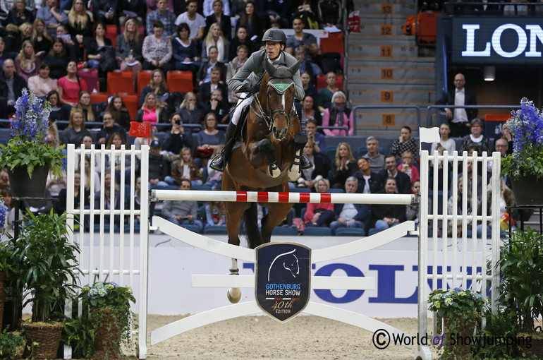 Giljandro van den Bosrand with Henrik von Eckermann in the saddle. Photo (c) Jenny Abrahamsson.