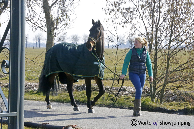 The 30-year-old Emilion coming back after a walk through the village. 