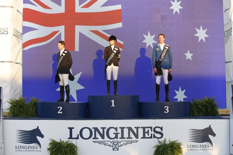 The podium in Miami Beach.