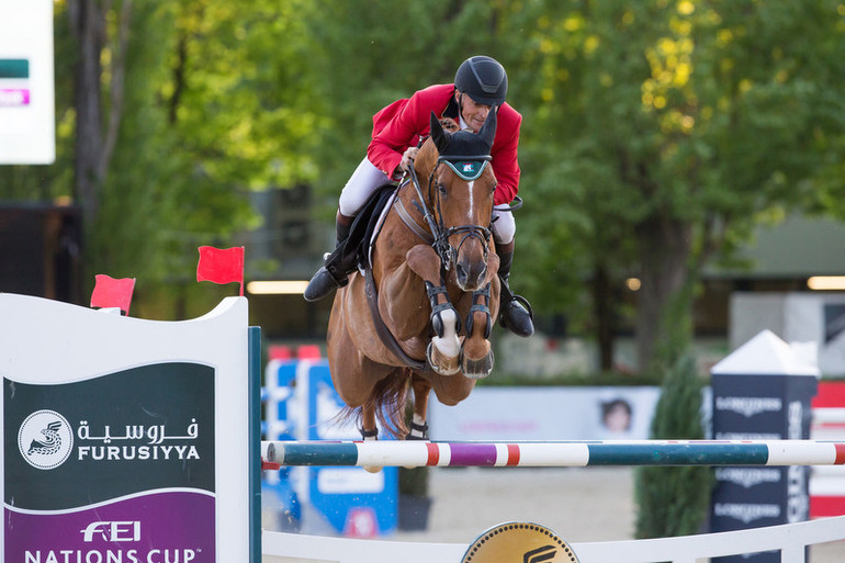 Jaroslaw Skrzyczynski and Crazy Quick produced the best result for the winning team from Poland at the first leg of the Furusiyya FEI Nations Cup Europe Division 2 in Linz. Photo (c) FEI/Tomas Holcbecher.