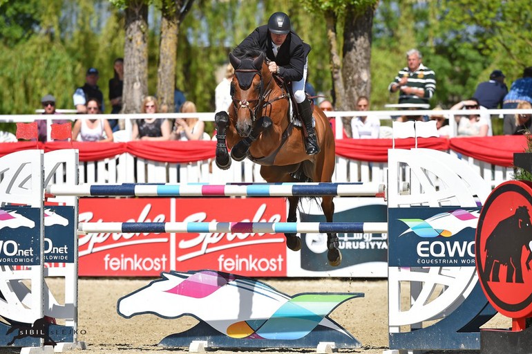 James Paterson-Robinson and Riboy d''Alimat en route to victory in Linz. Photo (c) sIBIL sLEJKO.