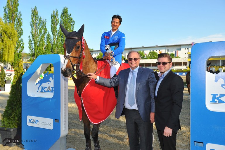 Taizo Sugitani and Avenzio are in top shape, and won the CSIO4* Grand Prix in Linz. Photo (c) sIBIL sLEJKO.