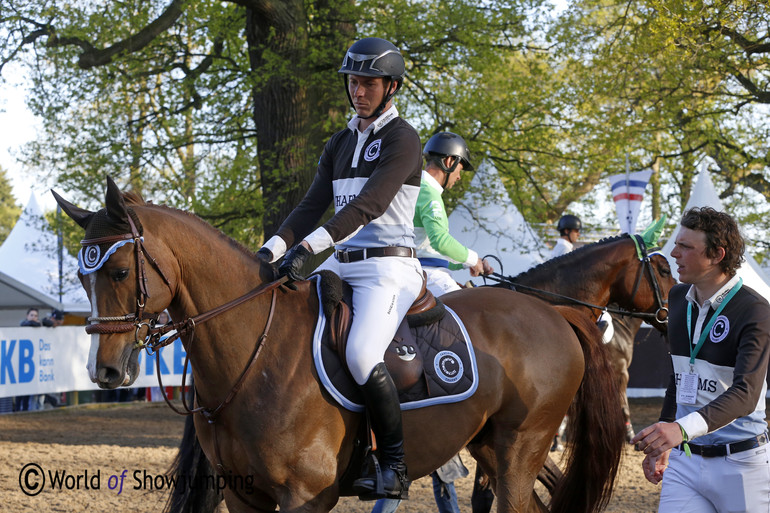 A last pep talk for Cascais Charms before David Will entered the ring with Cento du Rouet. 