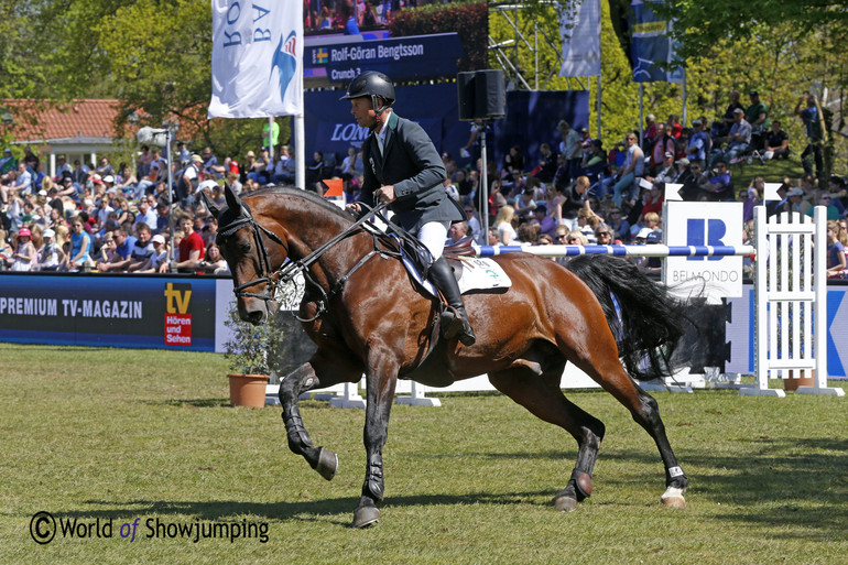 Rolf-Göran Bengtsson rode a son of his own ride Clarimo; the 8-year-old Crunch 3.