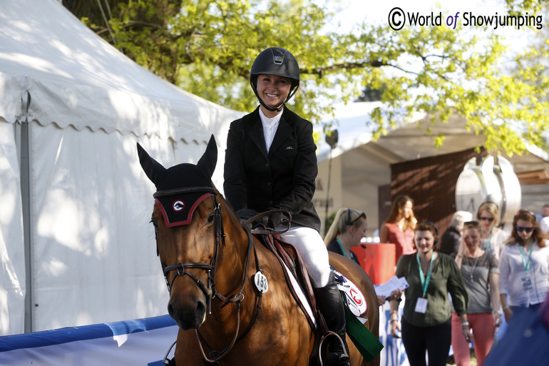 Georgina Bloomberg was very happy with her 8th place. 