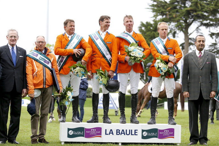 The Dutch team won the CSIO5* Furusiyya FEI Nations Cup in La Baule. Photo (c) Tiffany van Halle. 