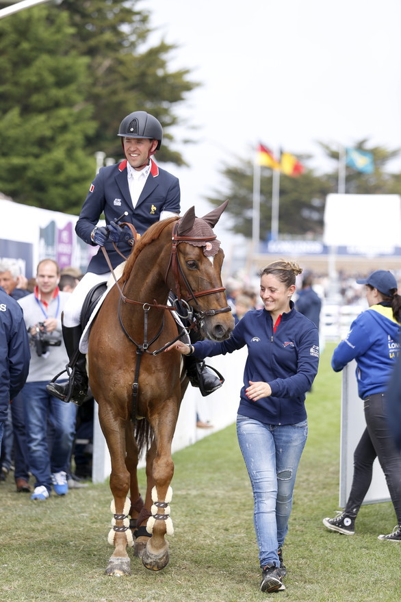 All smiles for world no. one Simon Delestre who was double clear for France aboard the amazing Hermès Ryan. In the end, the French team finished third. Photo (c) Tiffany van Halle.