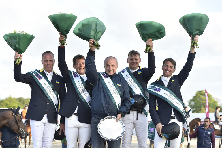 Team Ukraine won the Furusiyya FEI Nations Cup in Odense. Photo (c) FEI/Ridehesten.com/Annette Boe Østergaard.