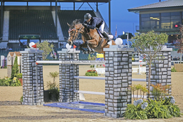 Todd Minikus and Quality Girl won the $35,000 Hagyard Lexington Classic CSI3* at the Kentucky Spring Classic. Photo (c) Taylor Renner/Phelps Media Group Inc.