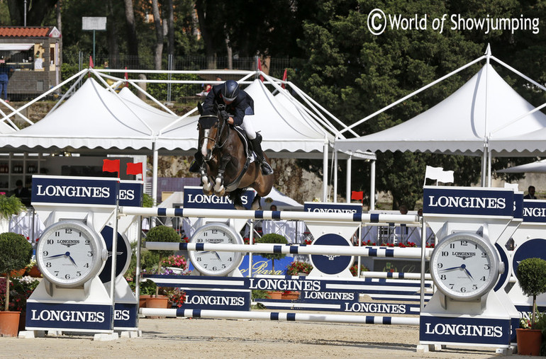 Absolutely no one can do it better than this rider: John Whitaker, soon to be 61, was double clear for Great Britain aboard Ornellaia. 