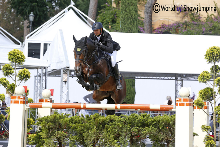 Marco Kutscher and Van Gogh over the last fence of the first round. Photo (c) Jenny Abrahamsson.