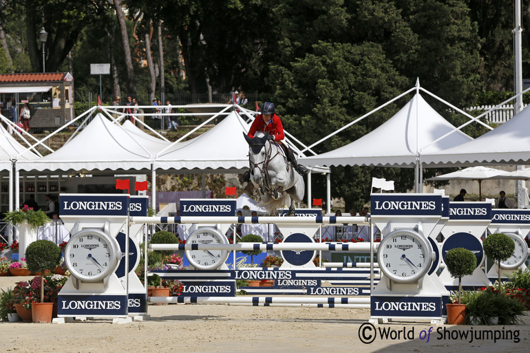 Laura Kraut's only 9-year-old Zeremonie impressed, and jumped two very good rounds with only four faults in each.
