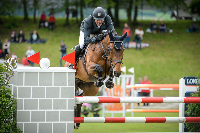 Paul Estermann with Castlefield Eclipse. Photo (c) Longines CSIO Schweiz St. Gallen.