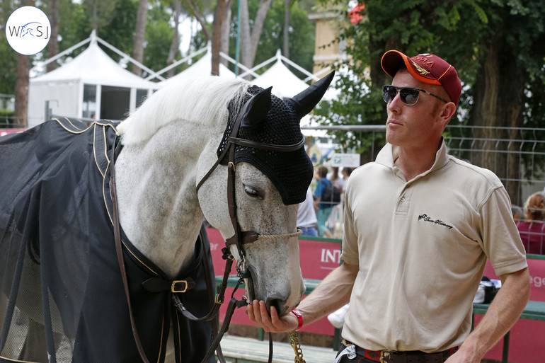 Damien O'Halloran with John Whitaker's Echo of Light.