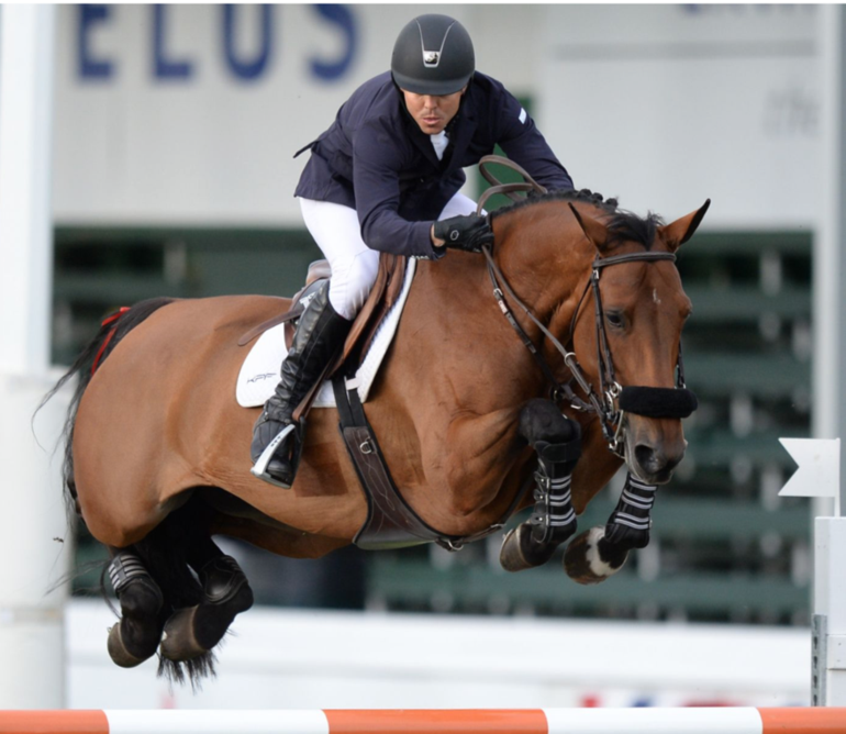 Kent Farrington and Gazelle won the 1.55 Bantrel Cup at Spruce Meadows. Photo (c) Spruce Meadows Media Services.