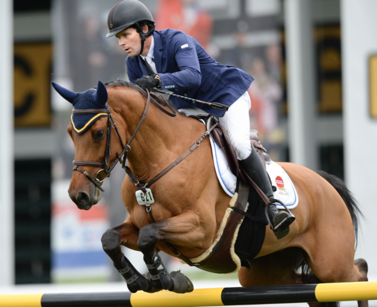 Conor Swail aboard Cita. Photo (c) Spruce Meadows Media Services.