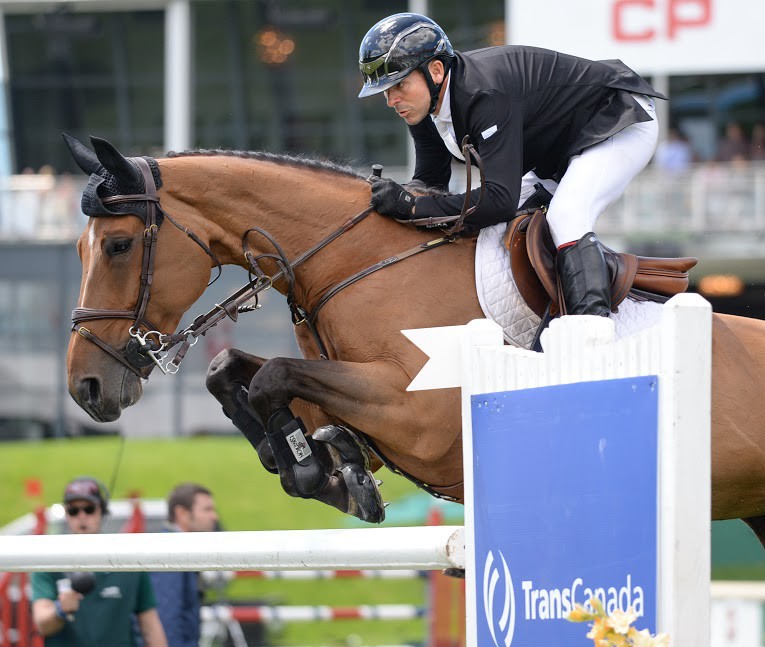 Eric Lamaze aboard Fine Lady 5 in the TransCanada Winning Round. Photo (c) Spruce Meadows Media Services.