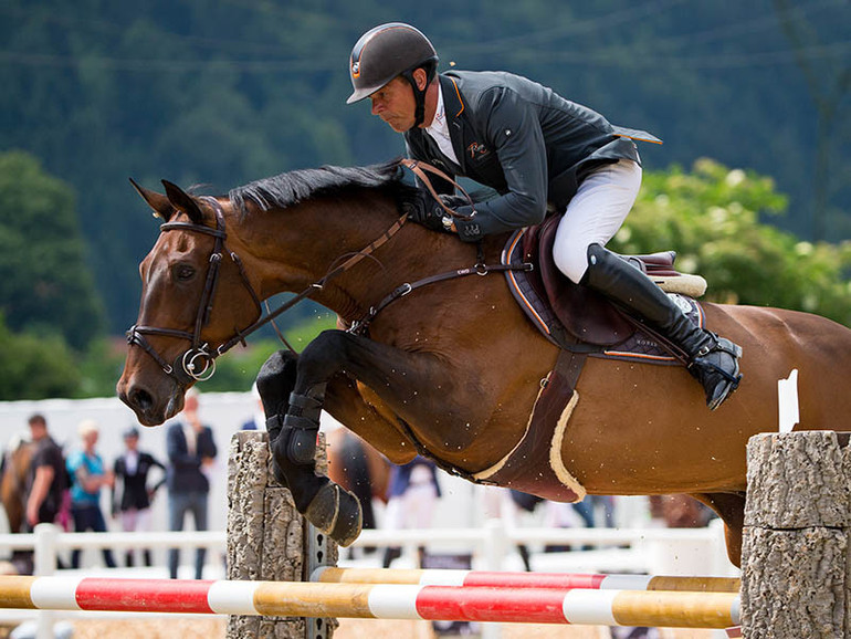 Jeroen Dubbeldam won the opening five-star class in Treffen on Camilo LS La Silla. Photo (c) Michael Rzepa.