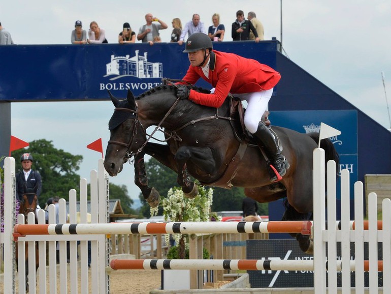 Francois Mathy Jr had a good day at Bolesworth, and won two classes - here riding Diddo Van Sint Maarten in the youngster class. Photo (c) Bolesworth International. 