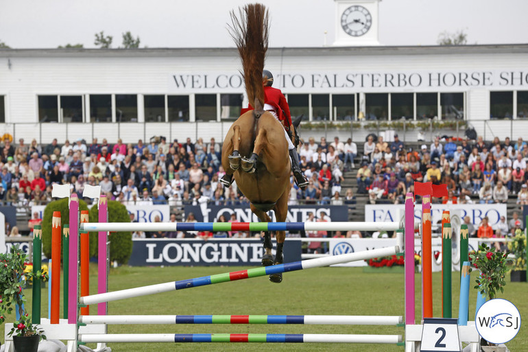 Janne Friederike Meyer with Goja 27 was double clear on fences, but one time fault in the second round put a cloued ower the happines. 