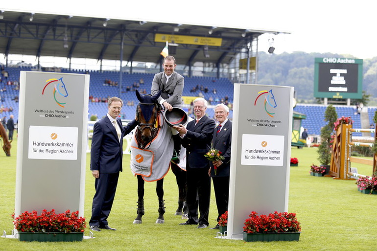 Cian O'Connor with Be Gentle at CSIO5* Aachen 2016. Photo (c) Tiffany Van halle