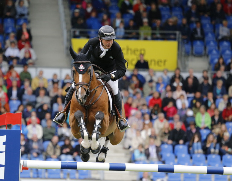 Eric Lamaze with Fine Lady at CSIO5* Aachen 2016. Photo (c) Tiffany Van Halle