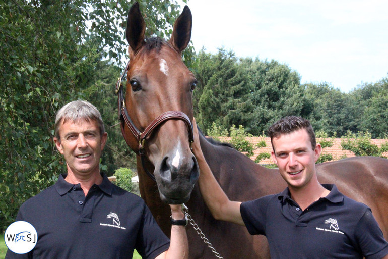 Eric van der Vleuten senior and junior with Sex Appeal 111 Z, that sold for 125 000 Euro at the auction. Photo (c) World of Showjumping.