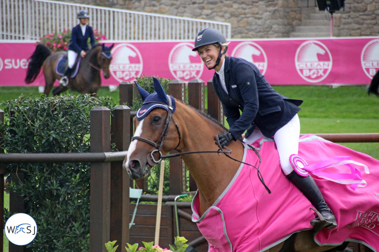 Laura Renwick and Bintang II won Friday's feature class in Dinard. Photo (c) World of Showjumping.