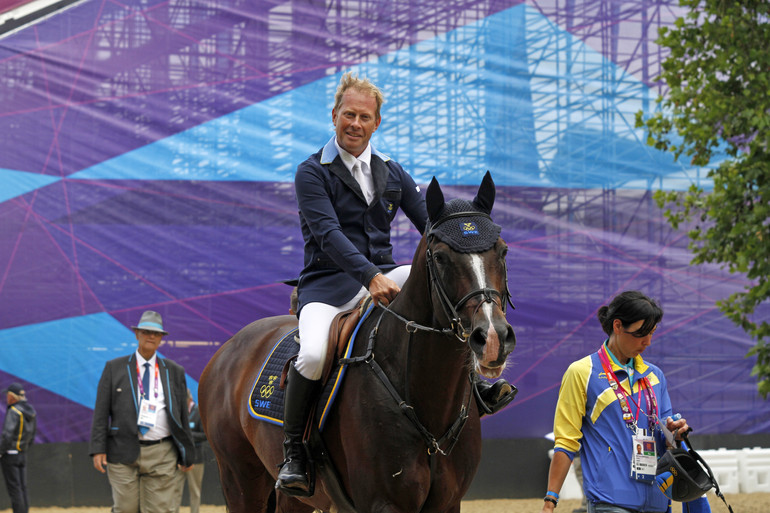 A big smile from Rolf-Göran Bengtsson on Casall. Unfortunately, the happiness didn't last that long as Casall injured himself during the second team competition and Rolf had to withdraw from the rest of the Games.