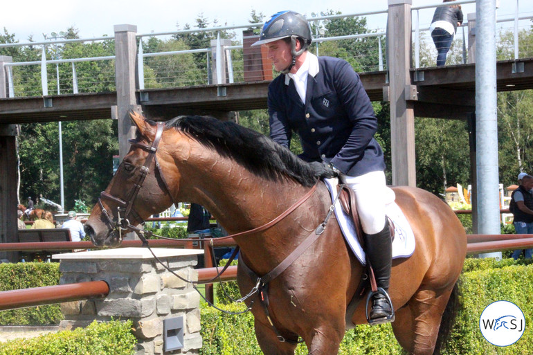 The beautiful HH Conrad, and his new rider Quentin Judge. Photo (c) World of Showjumping.