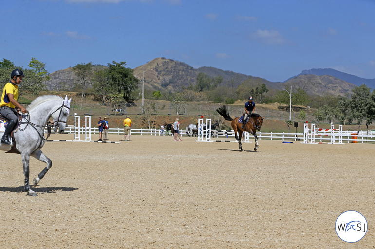 It is a beautiful view from the warm-up rings.