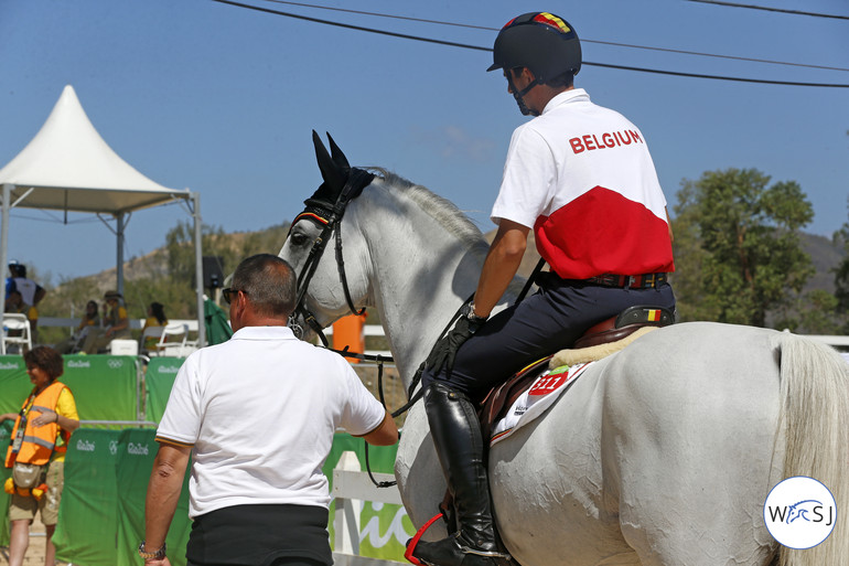 Nicola Philippaerts and his father Ludo posing for the cameras. 