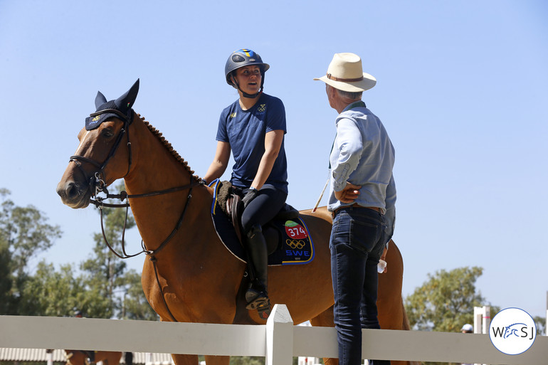 Michel Robert with one of his many students - Sweden's reserve Charlotte Mordasini. 