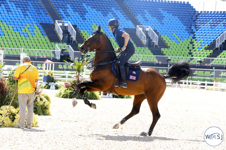 Nick Skelton's Big Star looked really fresh and seemed happy to be back in an Olympic stadium. 