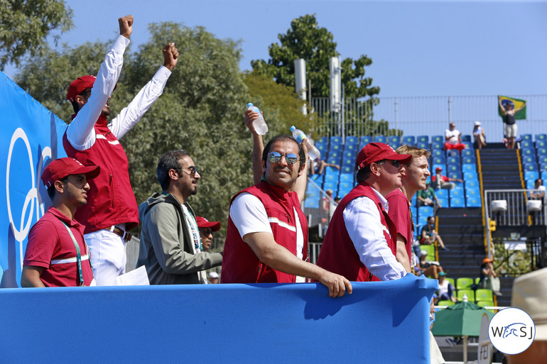 Mixed feelings in the Qatar team when Ali Yousef Al Rumaihi and Gunder cleared the fences but got one time penalty. 