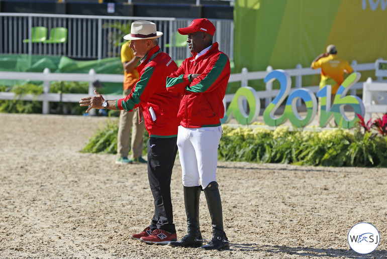 Abdelkebir Ouaddar going through the course with his trainer Marcel Rozier.