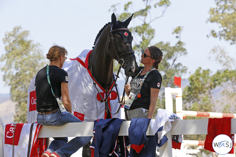 Caroline Holmberg and Tripple X III having a moment while waiting for it all to start for them and Tiffany Foster. 