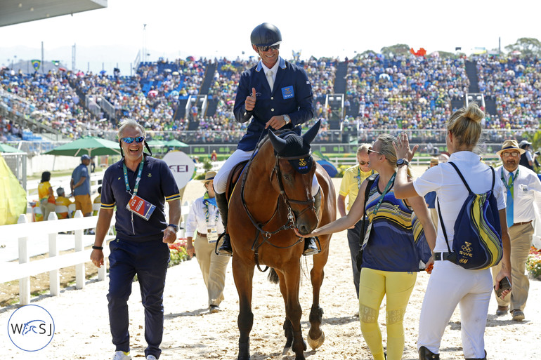 A clear round for the team and on a zero penalty score individually -   team Peder Fredricson was very happy as Peder and All In left the arena. 