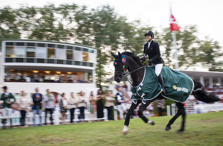 Elizabeth Gingras has had a great week in Gijon, and on Sunday she won the 1.50m speed class. Photo (c) CSIO Gijon.