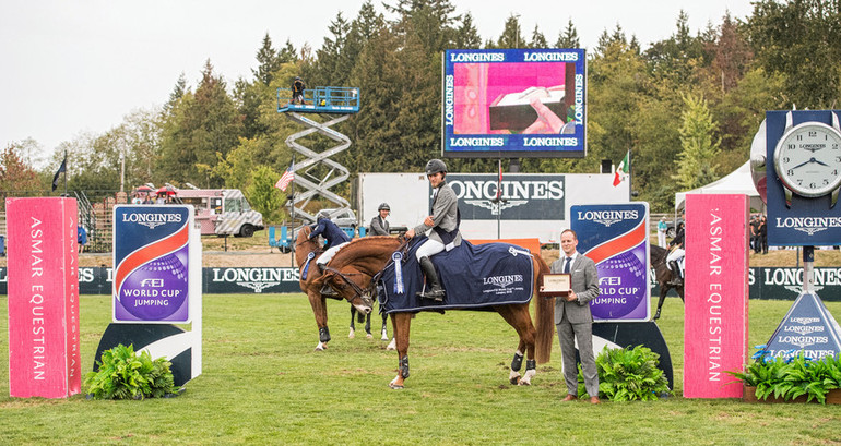 Karl Cook and Tembla won the World Cup qualifier at Thunderbird Showpark. Photo (c) Moi Photography