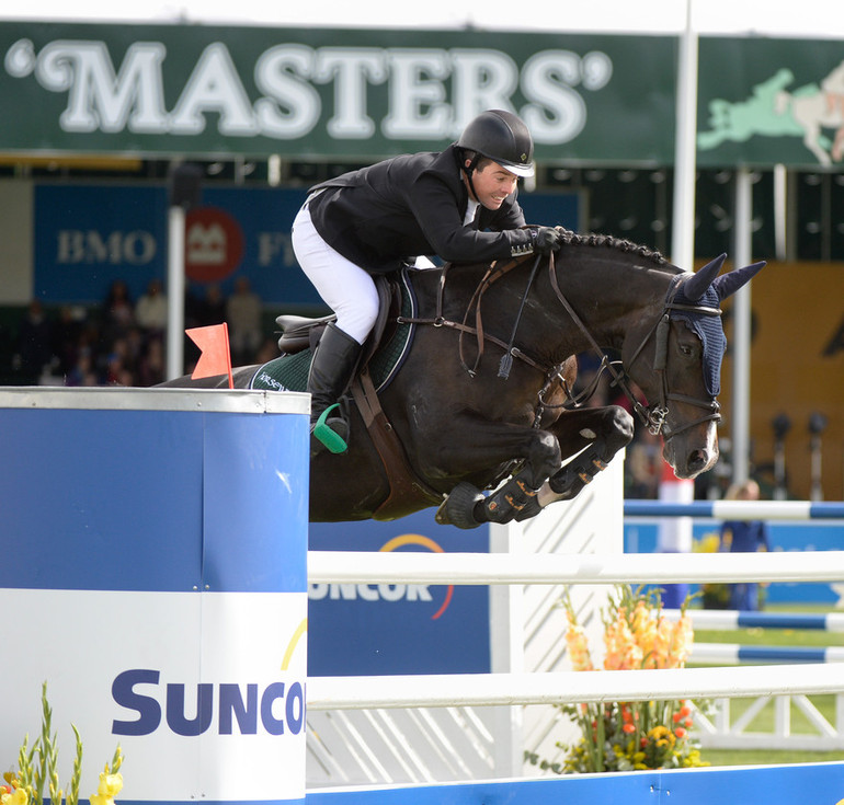 Cian O’Connor (IRL) aboard Callisto. Photo (c) Spruce Meadows Media Services.