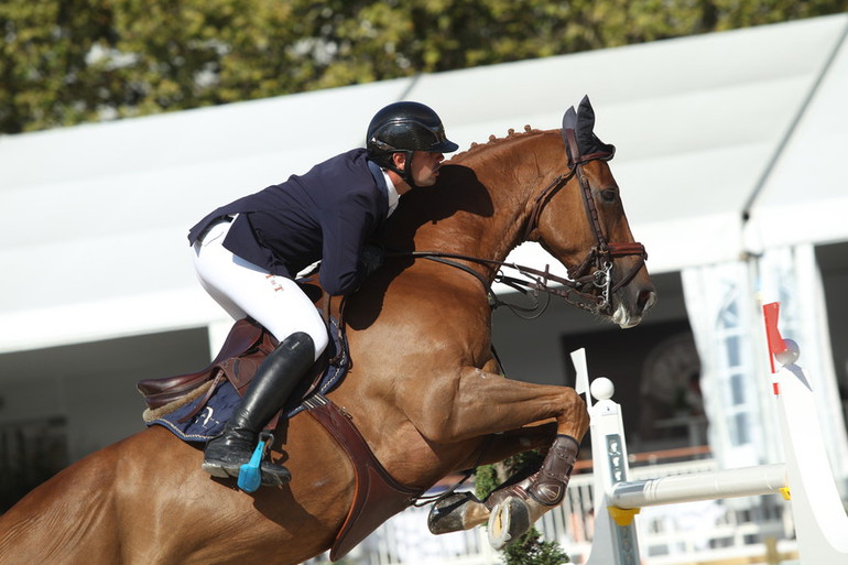 Mathieu Billot and Radja des Fontaines en route to victory in Lausanne. Photo (c) One-Shot.