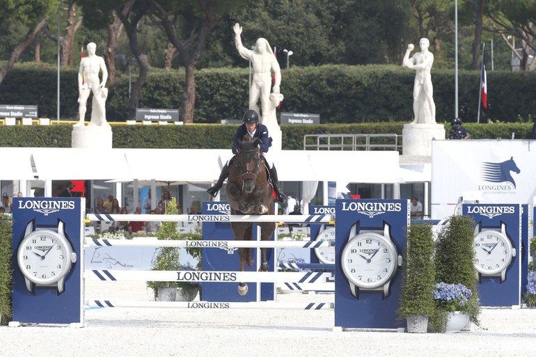 Harrie Smolders and Don VHP Z won the CSI5* Longines Global Champions Tour Grand Prix of Rome. Photo (c) Stefano Grasso/LGCT.